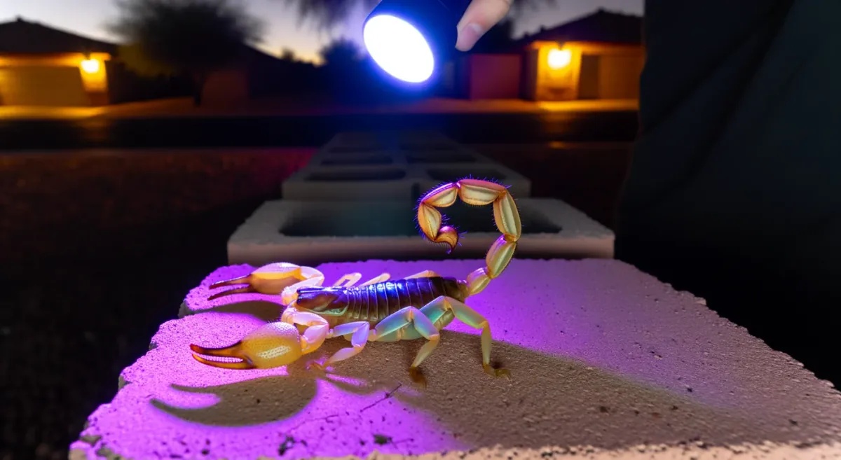 Caza de alacranes con luz UV: rondas nocturnas